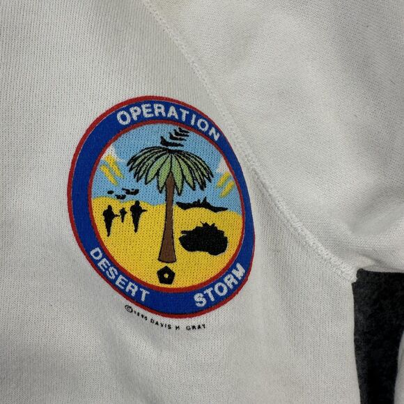 Vintage Operation Desert Storm Americans United Hanes Sweatshirt Mens Medium 90s - Picture 4 of 12